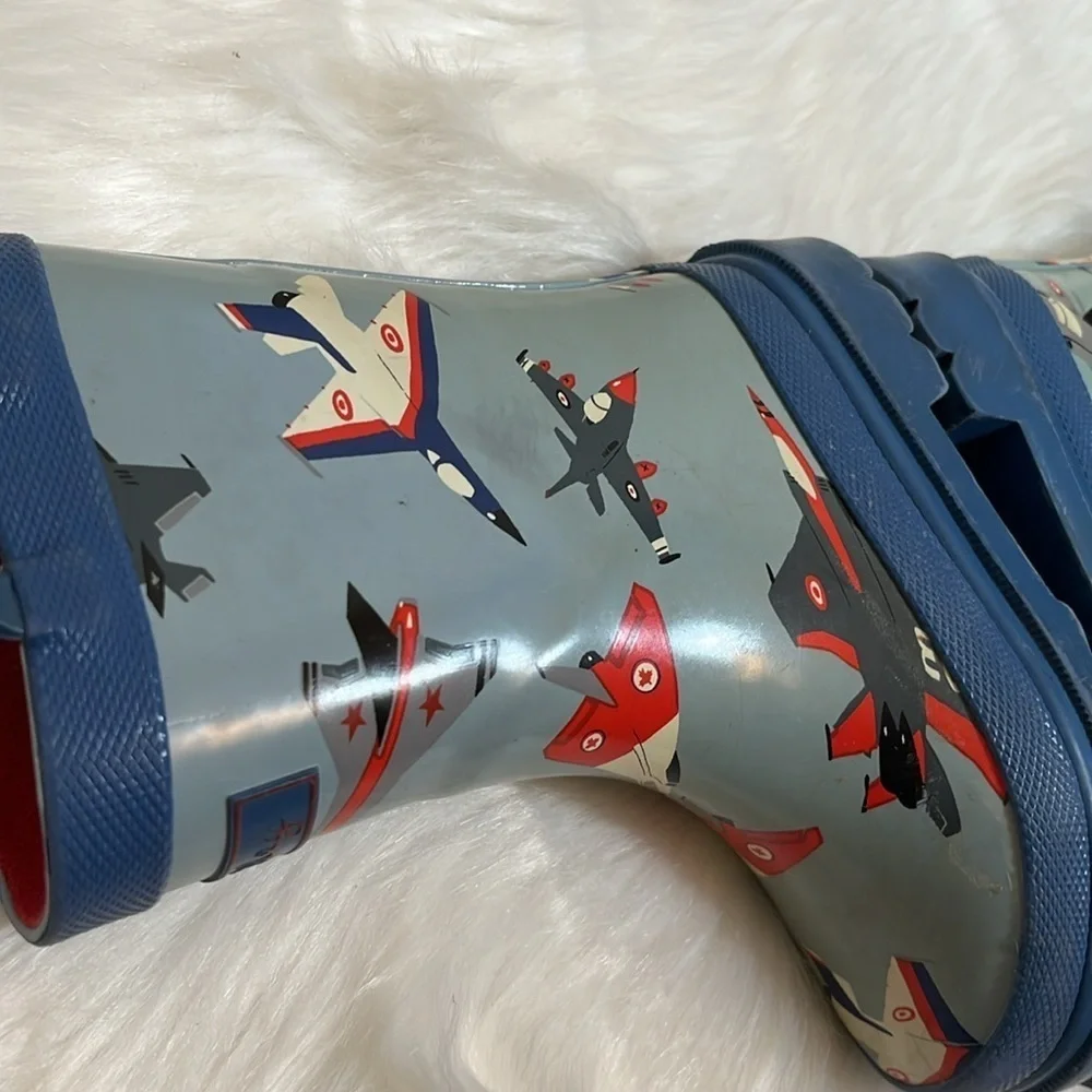 Hatley Blue Airplane Toddler Waterproof Rain Boots